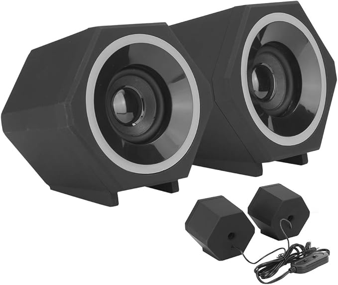 Computer SpeakersClear High Notes Basics Stereo 2.0 SpeakersDelicate Texture Computer Speakers for Desktop Pcfor PC or Laptop