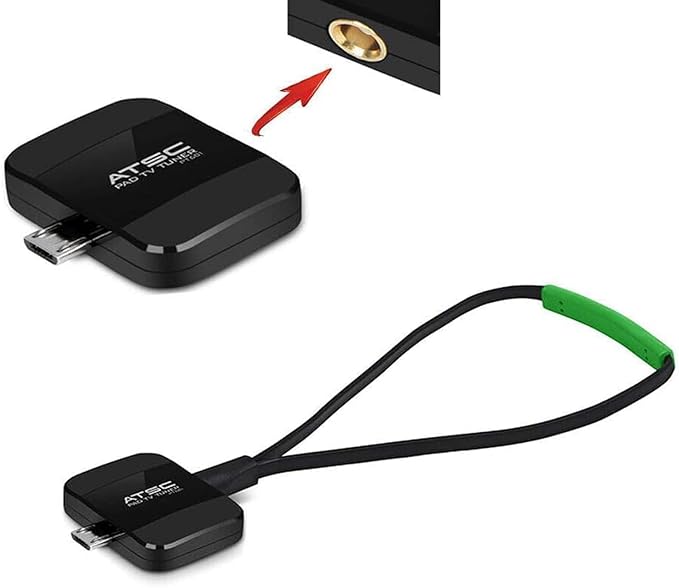 Micro USB TV Tuner Card with Type C Adapter - Watch Live TV Anywhere Freeview HD Receiver Wireless HDTV Stick Tuner USB Antenna for Android Phone Tablet PC - No Internet Needed