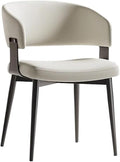Adjustable Office Computer Chair with Armrest 1pcs Modern Simple Design Comfortable Lounge No Armrests Dining Chair Home Furniture(White)