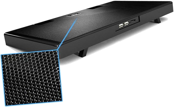 HOMSFOU Laptop Cooling Pad with 5 Fans USB Powered Cooler Stand Adjustable Angle Anti-Skid Base for Gaming and Office Laptops Black