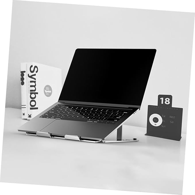 BESPORTBLE Adjustable Height Alloy Laptop Cooler Stand with Quiet Cooling Fan for Gaming and Office Use Compatible Under 17.3 Inch Laptops Silver