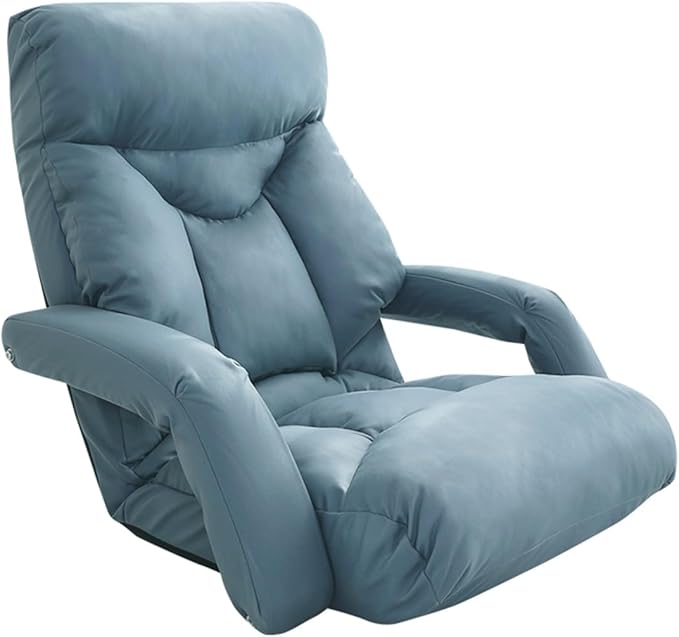 BTZHY Floor Chair Floor Chair Foldable Sleeper Chair 5-Way Adjustable Floor Chair Adults with Armrest Lazy Sofa Meditation Chair Window Chair for Reading Living Room Bedroom Indoor(/Gray)