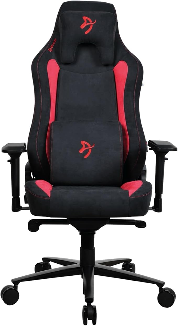Arozzi Vernazza Gaming Chair - Super Soft Gaming Chairs for Adults Adjustable Height Large Spacious Seat &amp Backrest with Support Pillows - Swedish Design Home Office Computer Chairs Red