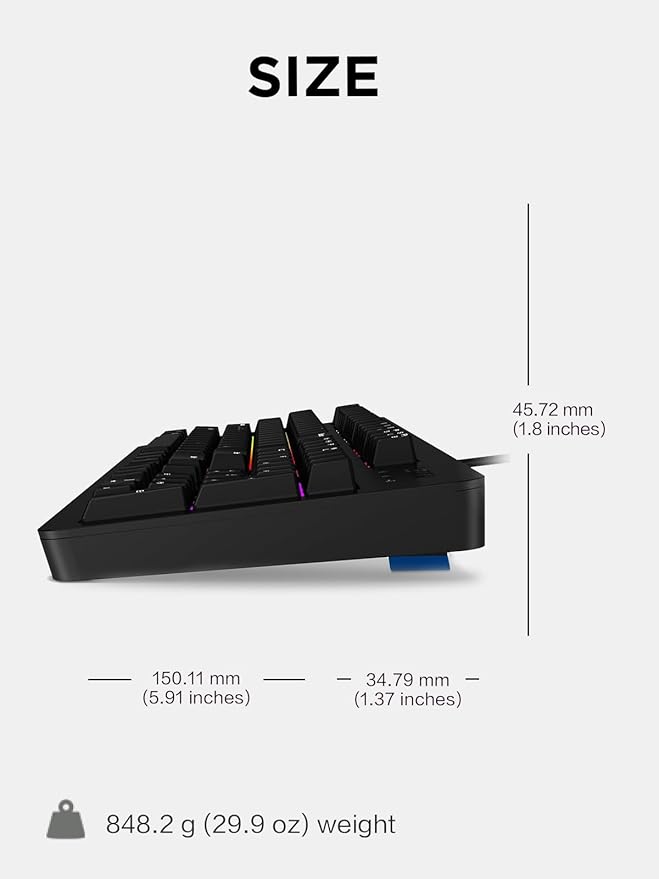 Lenovo Legion K310 RGB Wired Gaming Keyboard - Ultra-Fast Reaction Time with Tactile Keys Quiet Key Membrane Switches Silent Operation RGB Illumination - Water Resistant &amp Compact Design