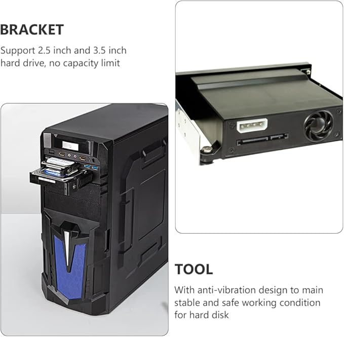 HDD and Ssd Mounting Kit 5.25 Inch HDD Mount Bracket Drive Enclosure 3.5 Inch Ssd Bracket Heat Dissipation Design
