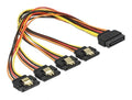 DeLock 30cm SATA 15pin Male to 4x Female Power Cable - Black/Red for HDD/SSD in PC