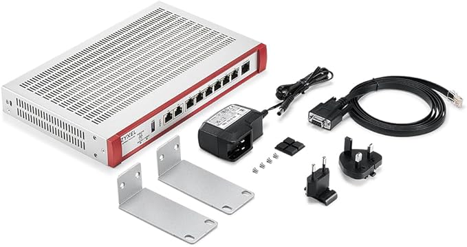 Zyxel USGFLEX200H Cyber Security Firewall | 6.5 Gbps Up to 100 Users | Hardware Only | 6X Gigabit + 2X 2.5G Ports | VPN IPS Anti-Malware | Fanless | Rack-Mount | TAA Compliant