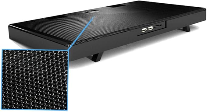 USB Laptop Cooling Stand 5-Fan Cooler Adjustable Angle Base with Anti-Skid Heatsink for Notebooks Black