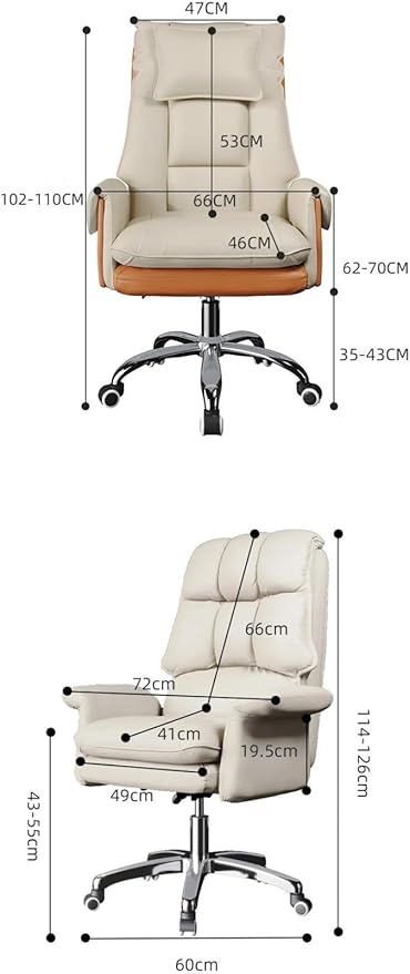Managerial Chairs Comfortable Sofa Office Chair Gaming Chair Computer Chair Leather ecutive Chair backrest with footrest Reclining Swivel Chair(C)