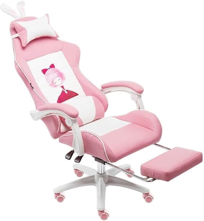 Ergonomic PC Gaming Chair with Lumbar Support Adjustable Height 170° Recline Flip-Up Arms &amp Headrest
