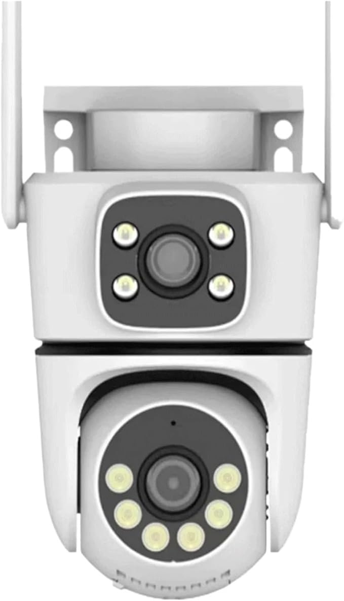 10MP Dual-Lens 5G WiFi Camera PTZ Outdoor 4K HD Dual Screen Home Security-Protection Camera Color Night Vision Surveillance(AU Plug8MP NO SD Card)