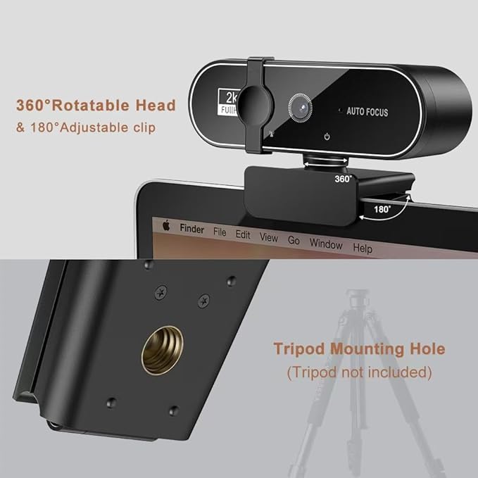 High-Definition Network Camera 1080P/2K/4K - Plug-and-Play USB Webcam for Online Teaching Live Streaming Remote Meetings &amp Video Calls