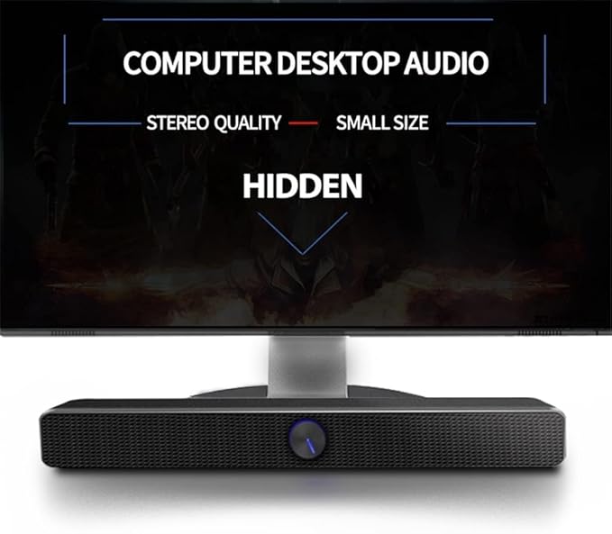 Computer Speakers for Desktop Computer Speaker USB Wired and SoundBar Stereo Subwoofer Boombox Bass Surround SoundBox 3.5mm Audio