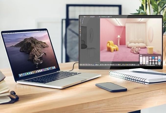 15.3 Laptop Triple Screen Extender Portable Dual Monitor for 10-17 Laptops FHD 1080P IPSPlug &amp Play Compatible with Win/Mac/Chrome/Android/Switch (Single Table Placed 15 inch)