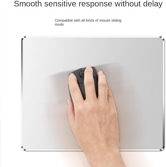 Dual-Sided Metal Mousepad - Large(11.8 x 9.4 inches) Aluminum Mouse Pad with Smooth &amp Textured Surface Easy Clean and Durable