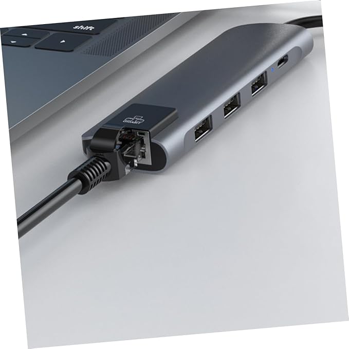 Angoily Type C Docking Station with Pd Charging Port Multi Port USB Hub Adapter for Laptop Compact Design Durable Material Access No Driver Required
