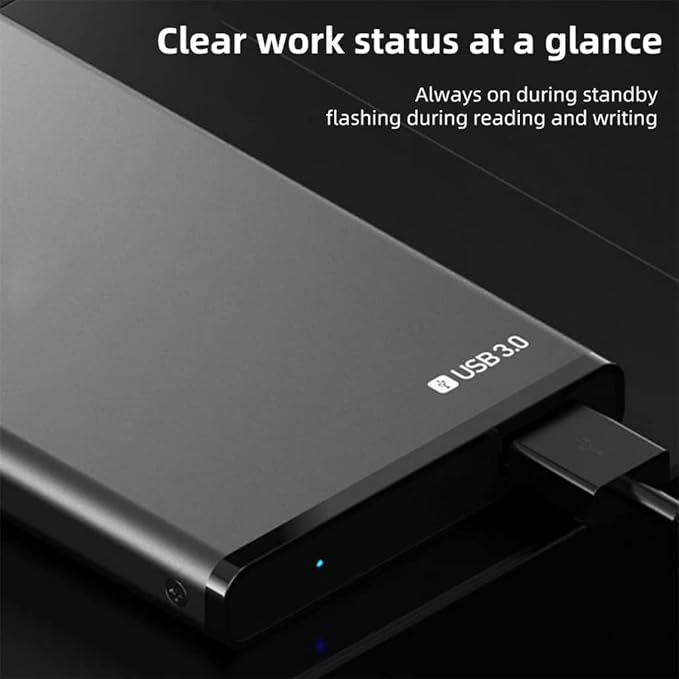 2.5 HDD Mobile Hard Drive USB3.0 Long Mobile Hard Disk 500GB 1TB 2TB Storage Portable External Hard Drive for Laptop (Color : D Size : 2TB) (D 500GB)