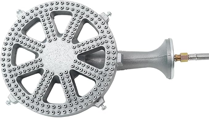 Cast Iron Propane Burner Head with Brass Fitting Orifice (SH16RH - DIY Burner &amp Regulator)
