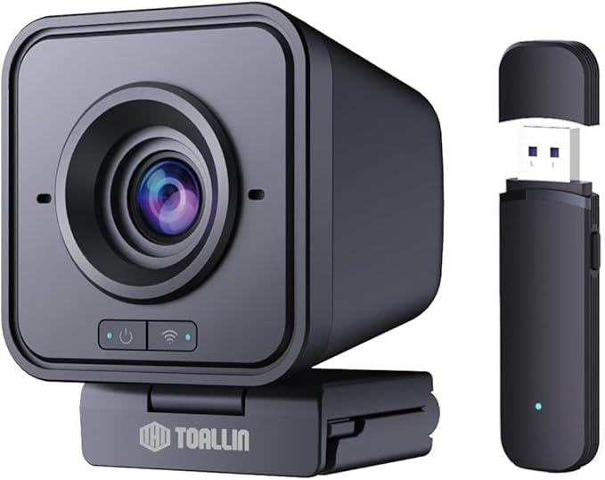TOALLIN 1080P HD Wireless Webcam for PC Built-in Noise-Canceling Microphone Wireless Computer Camera for Video Conferencing Live Streaming and Online Video Calls