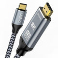 USB C to HDMI 2.1 Cable 6.6FT 8K@60Hz 4K@144Hz Thunderbolt 3/4 Compatible with MacBook Pro/Air iPad Pro iPhone 15 Supports HDCP 2.3 &amp HDR10 High Speed 48Gbps for XPS Galaxy S22 Gaming Monit