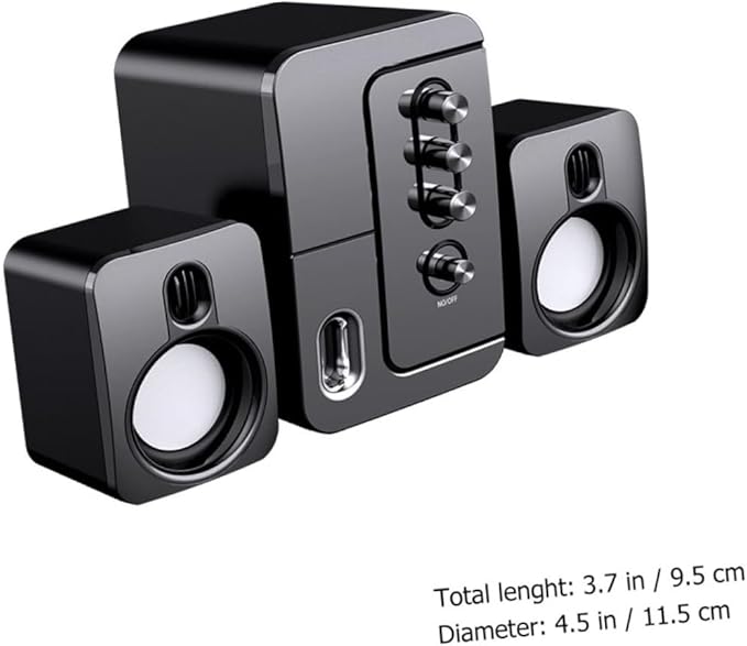 USB Computer Speaker 3D Surround Sound Bass Portable Compact Desktop Laptop Speaker for Home Office with USB Power Black