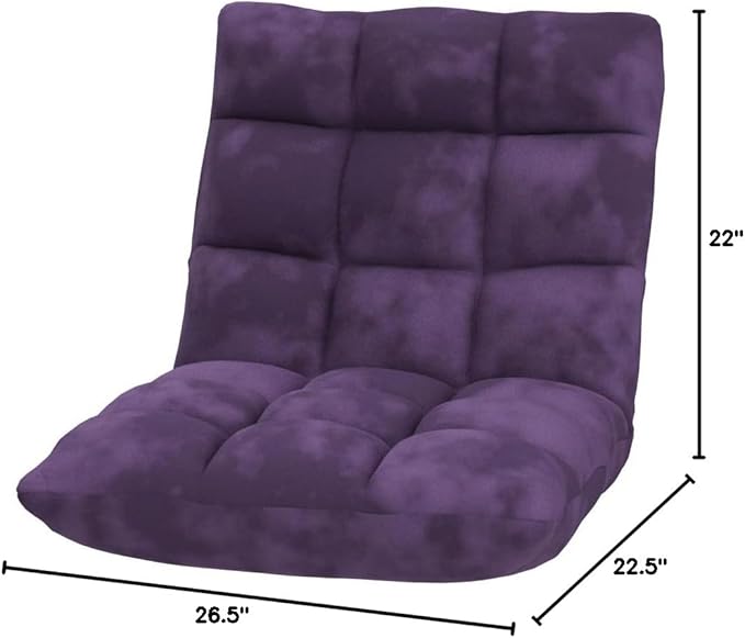 BestComfort Floor Chair with Back Support Floor Gaming Chairs w/ 14 Adjustable Position Padded Sleeper Bed Folding Floor Seating for Living Room Reading Watching TV Meditation for Adults &amp K