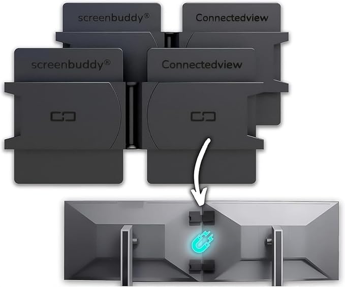 Set of 2 Magnetic Connection for Your Screens Suitable for All Computer Monitors - Innovative Computer and Gaming Equipment