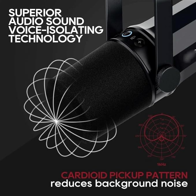 Dynamic Microphone Metal Built-in Headset Output Sound Insulation for Podcasts Live Broadcast and Games (Color : E Size : As Shown) (D As Shown) (D As Shown)