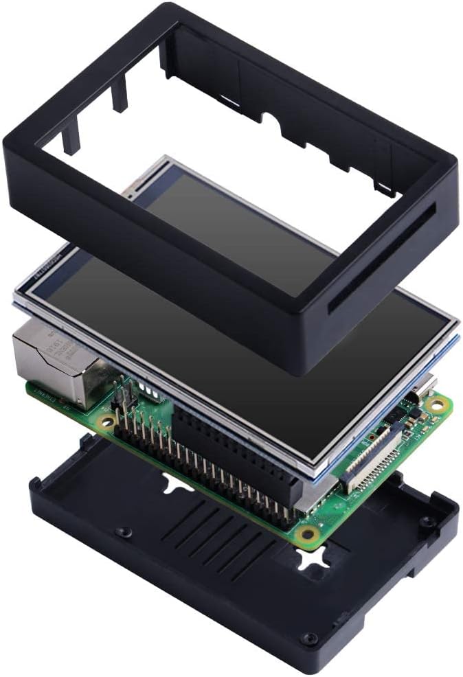 GeeekPi 3.5 inch Touch Screen with Case for Raspberry Pi 4 with Fan and Heatsinks 320x480 Resolution TFT LCD Display for Raspberry Pi 4 Model B (Pi Board NOT Included)