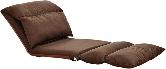 BTZHY Floor Chair Floor Recliner Foldable Tatami Lazy Sofa Recliner Adjustable Home Leisure Window Chair Nursing Chair Family Balcony Meditation Chair Watching TV Chair(Braun)