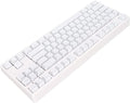Gaming Keyboard Wired 87 Keys Ergonomic Computer Keyboard Type C Wired Mechanical Keyboard with Dye Sublimation Keycap for Home Office Gaming (White)