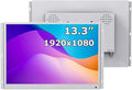 1pc White Color 13.3 Inch Open Frame Embedded Industrial Grade Touchscreen Monitor with Resistive/Capacitive Screen(Without Touch)