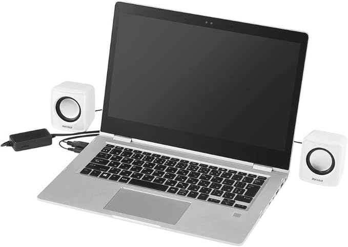 バッファロー Buffalo BSSP105UWH PC Speaker USB Powered Compact Size White