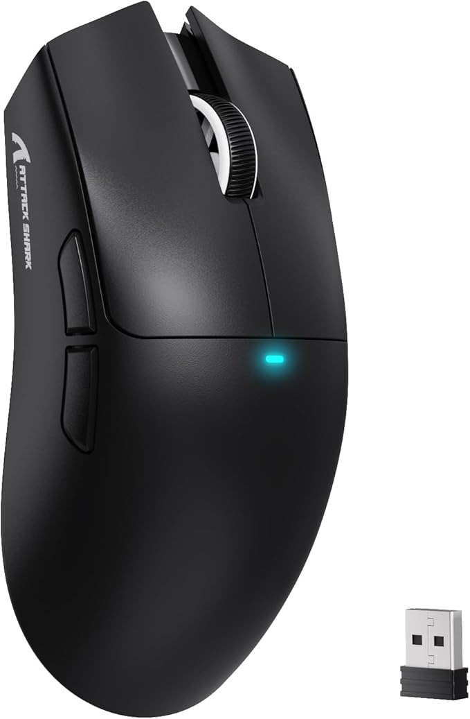 MAMBASNAKE Attack Shark X11SE Lightweight Wireless Gaming Mouse Tri-Mode 2.4G/USB-C Wired/BT 22K DPI PAW3311 Optical Sensor 59g 5 Programmable Buttons 300mAh Battery for PC/Mac(Black)