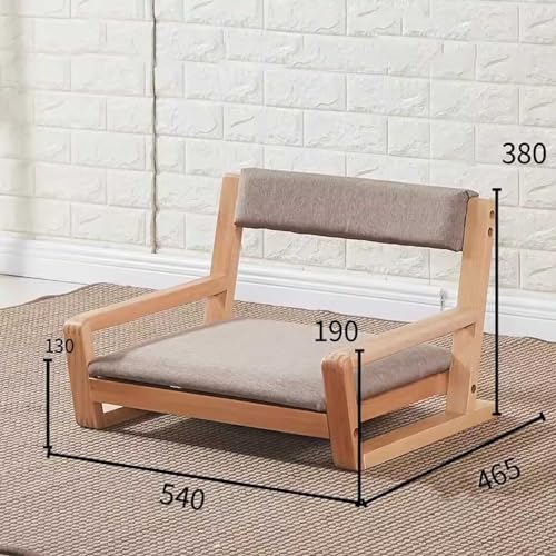 BTZHY Floor Chair Wooden Tatami Floor Chair with Backrest and Armrest Meditation Floor Chair Living Room Floor Chair Portable Japanese Legless Chair