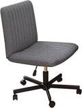 YCKEGEW Fabric Seat Swivel Office Chair Low Back Task Chair with Wheels for BedroomHeight Adjustable Computer Chairs Wide Seating Lounge Accent Chairs(Dark GreyWithout)