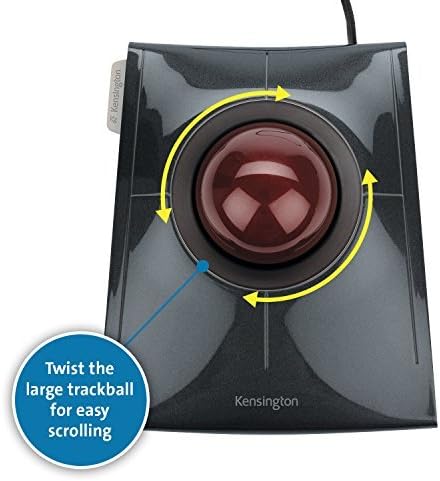 Kensington Wired SlimBlade Trackball Mouse (K72327U) Black