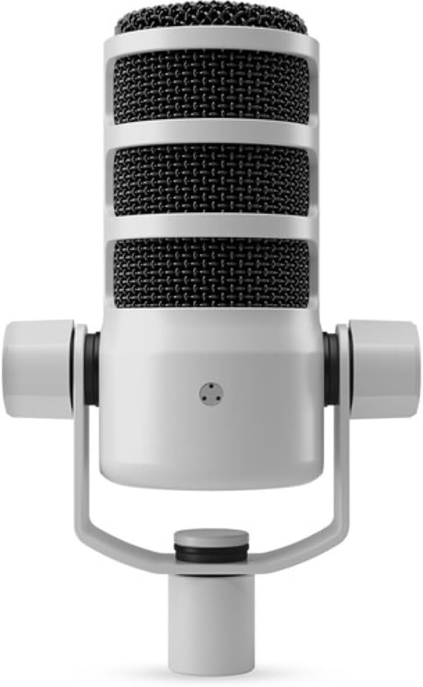 Rode PodMic USB and XLR Dynamic Podcasting Microphone | White Bundle with Pop Filter + Desktop Microphone Stand + XLR Cable + Cleaning Cloth (5 Item)