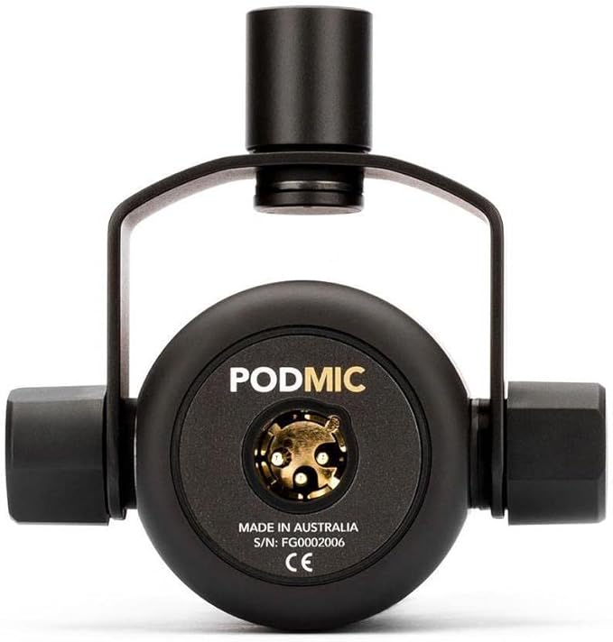 Rode 2X PodMic Dynamic Podcasting Microphones Bundle with H&ampA Broadcast Arms with Internal Springs and Integrated 10' XLR Cables High-Performance Closed-Back Studio Monitor Headphones (6 Products