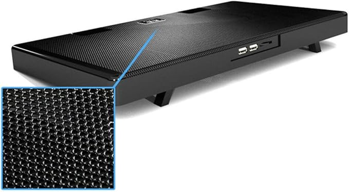 USB Laptop Cooling Pad Adjustable Height Multi-Angle Fan Stand -Skid Base and Quiet for Enhanced Heat Dissipation Five-Fan Cooler for Laptops Black