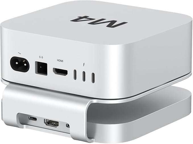 Akyyajaure Mac mini Hub: 9 in 1 Aluminum Stand &amp Dock for Mac mini M4 Pro with M.2 NVMe SSD Enclosure 10Gbps USB-A*2 SD/TF Card Readers USB 2.0