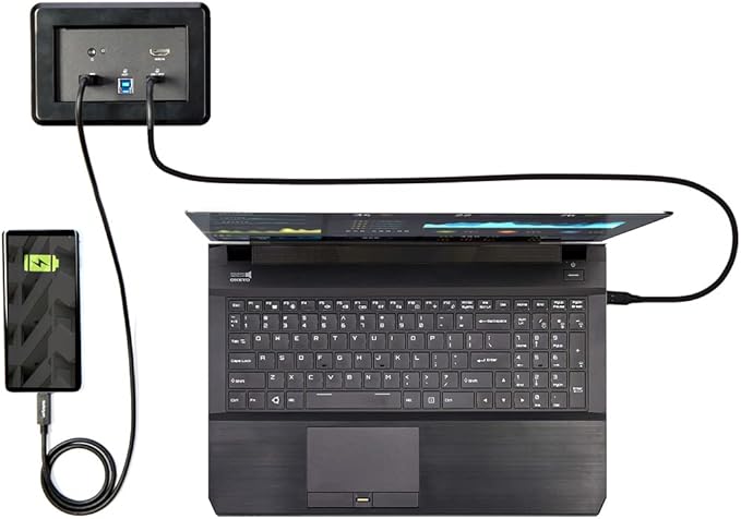 StarTech.com Conference Room Docking Station - Universal Laptop Dock - 4K HDMI 60W Power Delivery USB Hub GbE Audio - in-Table Connectivity Box for Huddle/Boardroom Collaboration Space TAA