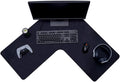Con-Tact Brand XL Gaming Mouse Pad | Corner Desk Stitched Edges Extended Mousepad | Non-Slip Water Resistant Keyboard Mat | Deskpad for Gamer Home &amp Office 36.22 x 15.74in | L Shape (Black)