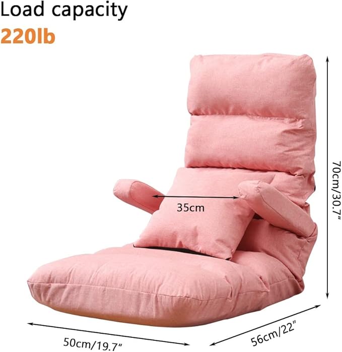 YCKEGEW Floor Arm Chair Sofa Chair with Back SupportNeck Lumbar and Legs 3-Sections AdjustmentRecliner Chairs for Bedroom Game Chair for Adults Kids (Color : Orange)