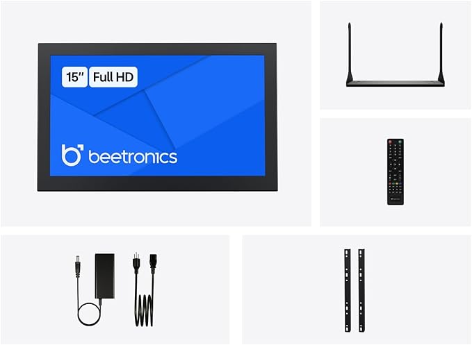 Beetronics 15-Inch Full HD IPS Monitor - Professional Industrial-Grade Display | HDMI VGA BNC RCA Inputs | Durable Metal Housing Matte Screen 24/7 Continuous Operation Wide Viewing Angle 15HD7M