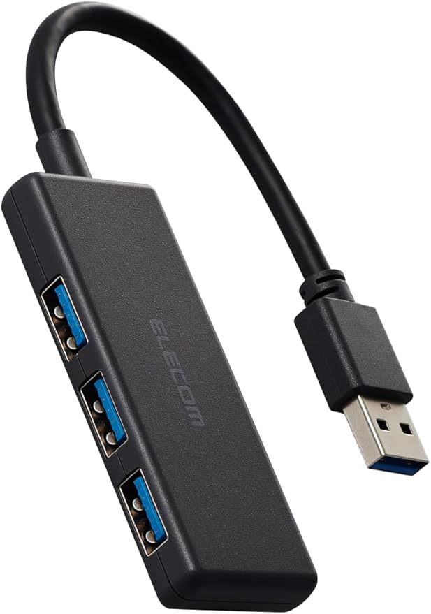 Elecom U3H-H030BK USB Hub USB 3.0 Bus Power 3 Ports Black