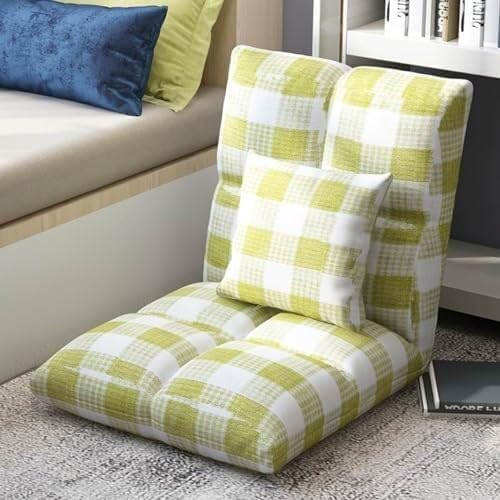 ELEFOCUS Foldable Floor Chair with 6 Adjustable Positions Gaming Floor Chair Foldable Floor Game Chair with Cushion(/Green a)