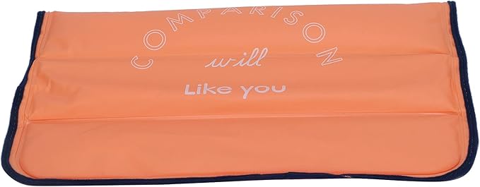 15.3 * 13in Ice Pad PVC Cool Car Liquid Cooling Pillow Ice Pillow Block Ice Pad for People in Hot Summer (7882 Orange Yellow Bottom)