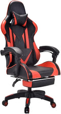 Office Chair Gaming Chair Ergonomic Computer Desk and Chair Office Chair with Footstool Swivel Chair Game Chair Work Chair Chair (Color : Red Size : One Size) Needed