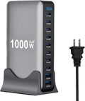 1000W USB C Fast Charger Block 10 Ports GaN IV Pro USB Chagring Station 140W PD QC HUB for Multiple Devices Laptop Adapter Compatible with MacBook Pro/Air iPad iPhone Pro Max Galaxy Dell HP